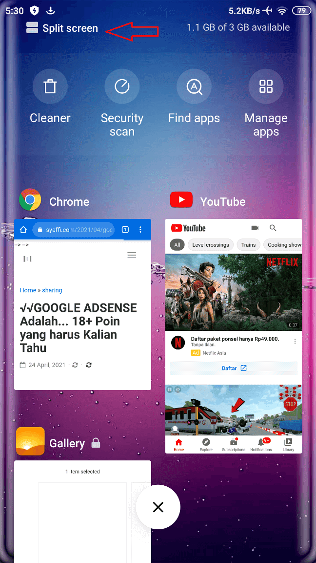 Cara split screen android di merk hp berbeda