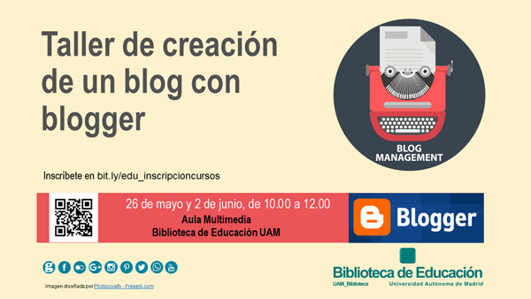 Taller de creación de blogs el 26 de mayo y 2 de junio ~ CanalBiblos ...