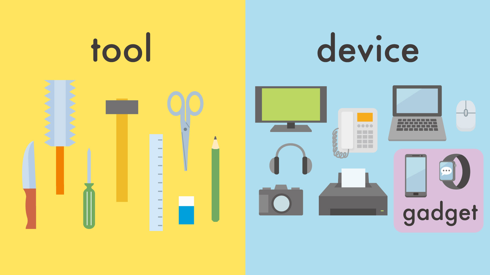 tool と device と gadget の違いとは？