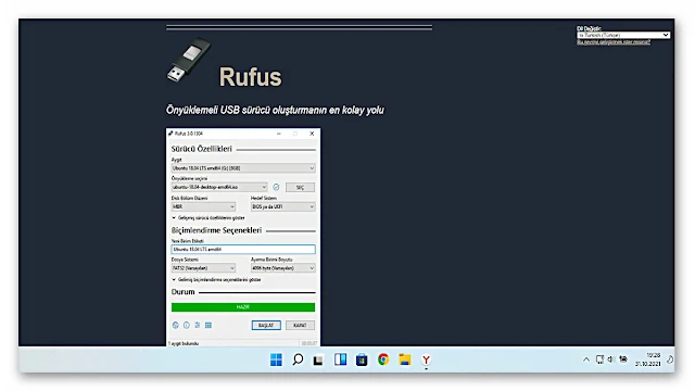 Windows 11 Rufus 3.17 güncellemesi