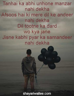 tanhai sad shayari with image