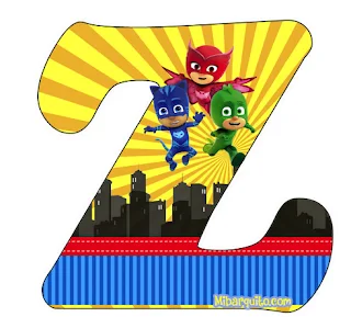 Alfabeto de PJ Masks en la Ciudad. PJ Masks Alphabet. 