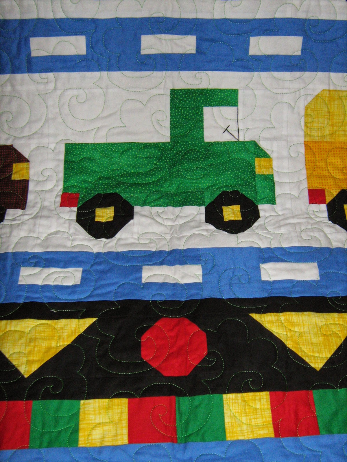 Inch by Inch Quilting Trucks a Quilt by Pat