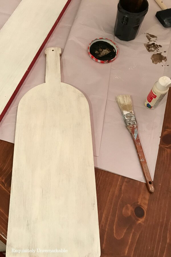 Adding Antiquing Gel to White Wooden Cutting  Board