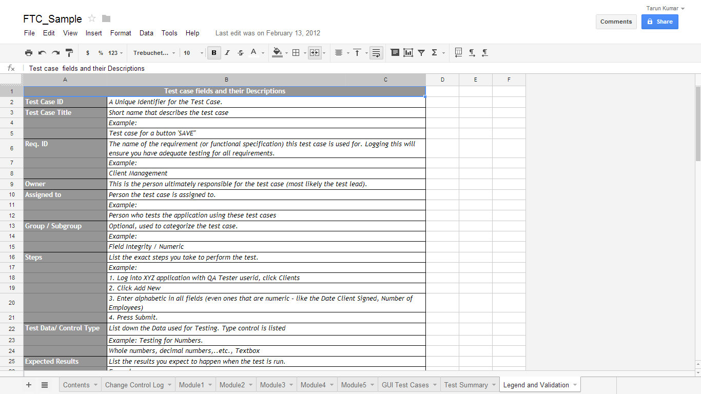 Test Case Template Test Case Template