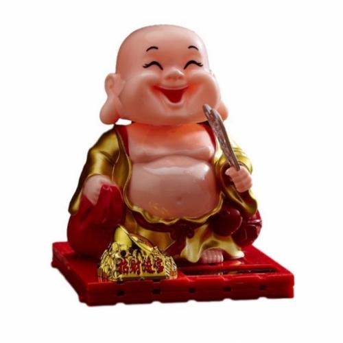 Phật Di Lặc Vẫy Quạt Năng Lượng (Nhỏ 7.5 X 10cm)