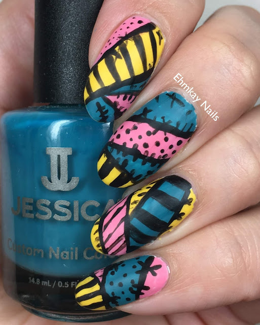 ehmkay nails Sally Nightmare Before Christmas Nail Art