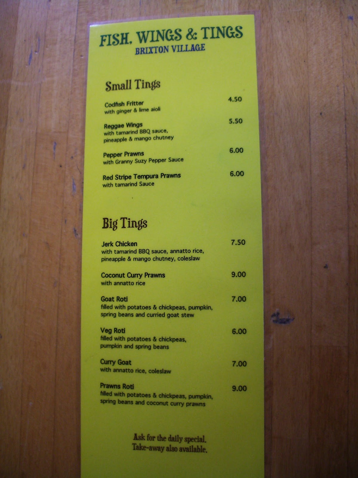 Food & Travel Memories... Fish, Wings and Tings July 2012