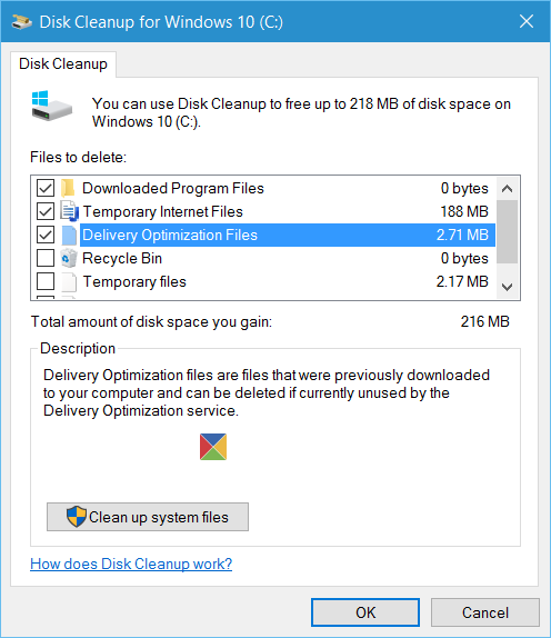 archivos de optimización de entrega