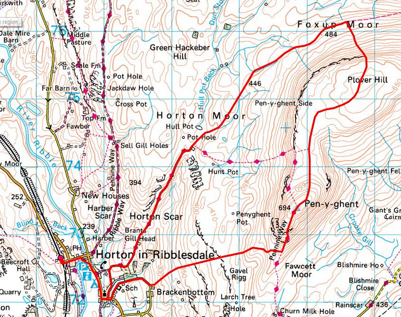Fell Finder Pen y ghent and Plover Hill 14.1.12