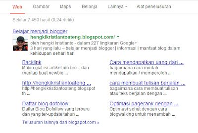 Cara Mendapatkan Google SItelinks dan Manfaat Untuk Blog