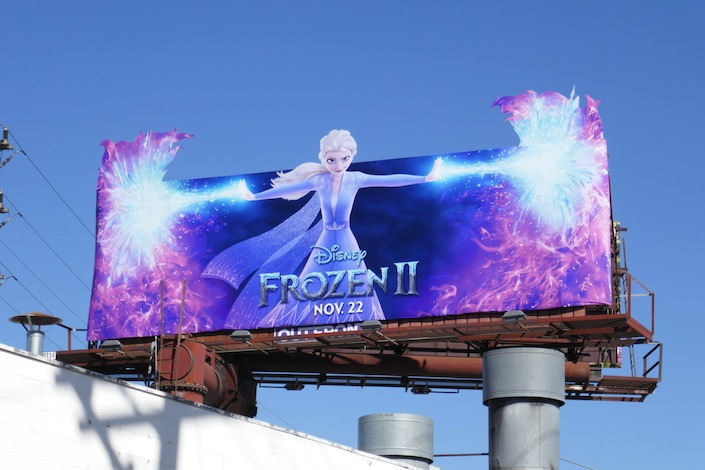 Elsa Frozen II movie billboard Olympic Boulevard Elsa Frozen II movie billboard