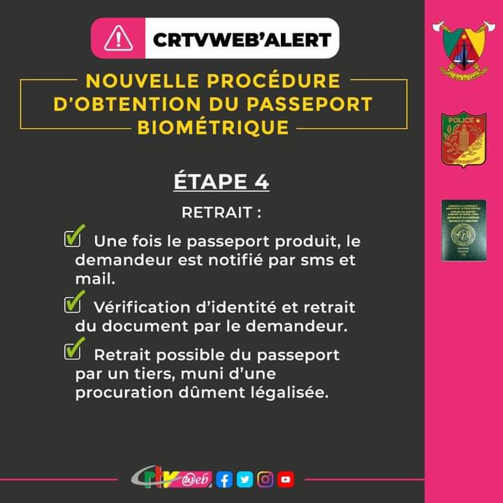 Nouvelle procédure d'obtention du passeport biométrique