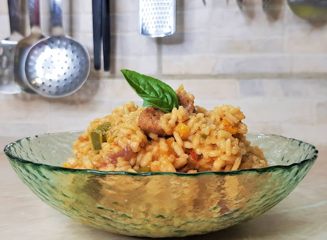 risotto con peperoni e salsiccia - nadia coppola - fatinasweet