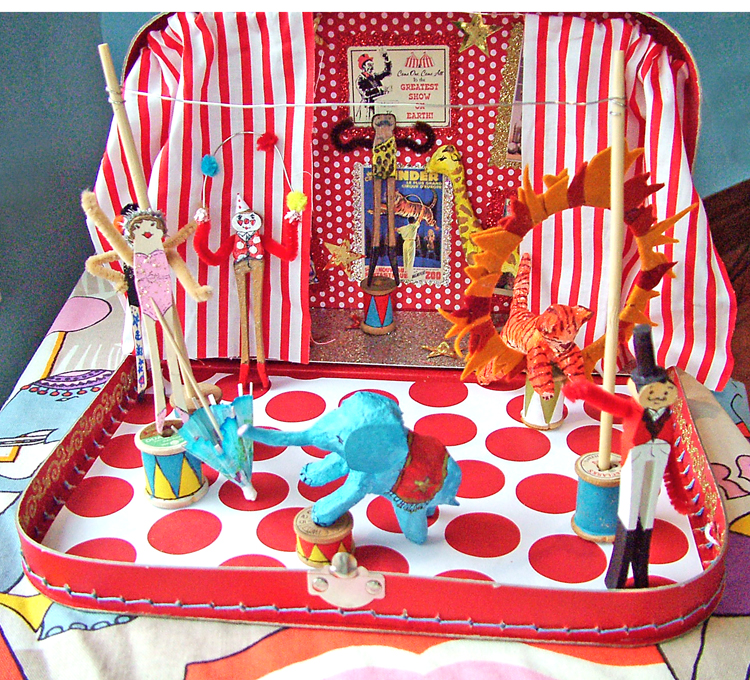 small world land Traveling Circus in a Suitcase