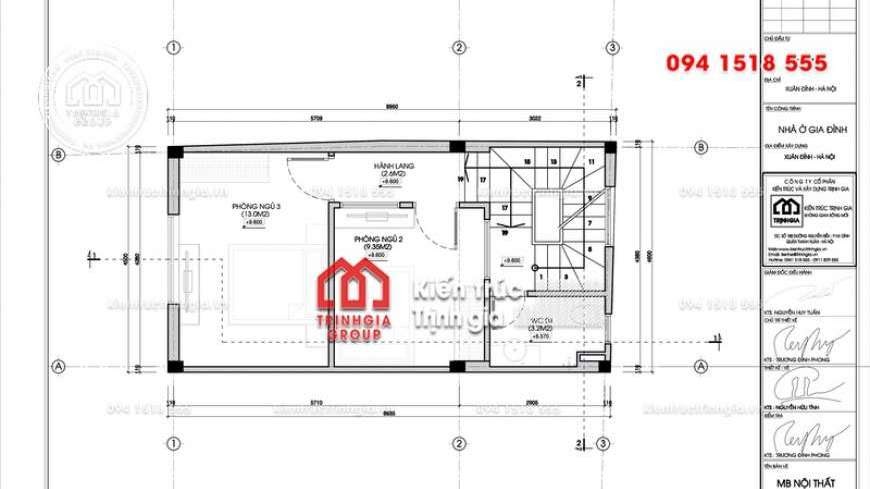 Thiết kế nhà phố 50m2 đẹp 4 tầng 1 tum phong cách hiện đại - Mã số NP1342 - Ảnh 1