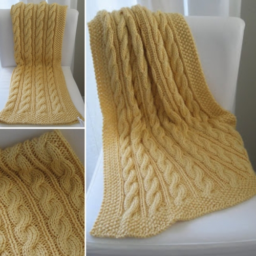 Violet's Cable Knit Blanket - Free Pattern 