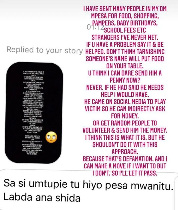 Vera Sidika blasts comedian Akuku Danger over unsettled debts allegations. Vera Sidika blasts comedian Akuku Danger over unsettled debts allegations.