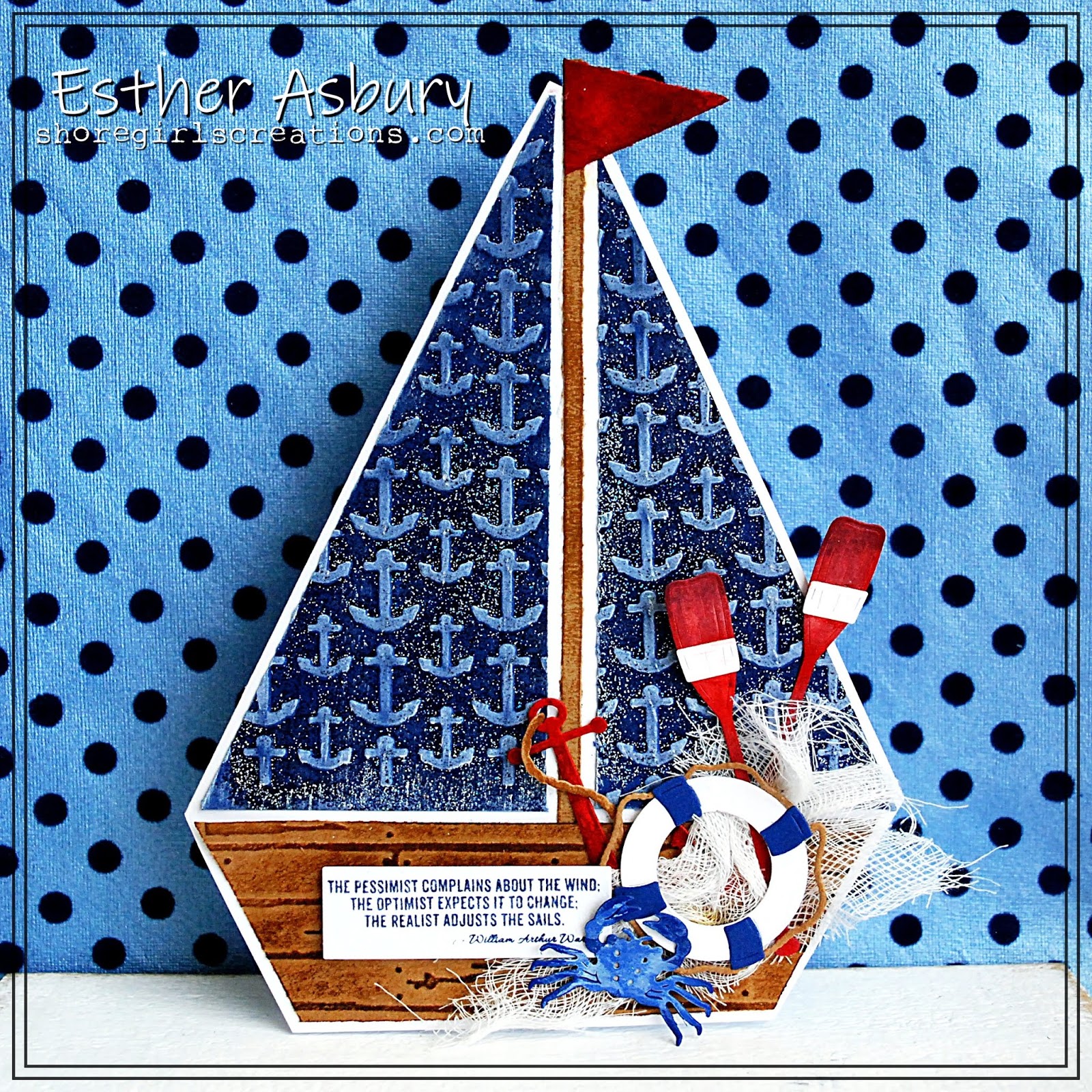 Shoregirl's Creations Sailboat Shape Card