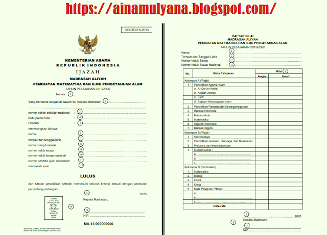 Juknis Penulisan Blangko Ijazah Tahun JUKNIS PENULISAN BLANGKO IJAZAH RA, MI, MTS, MA TAHUN 2020 DAN JUKNIS PENULISAN BLANGKO SHUAMBN TAHUN 2020