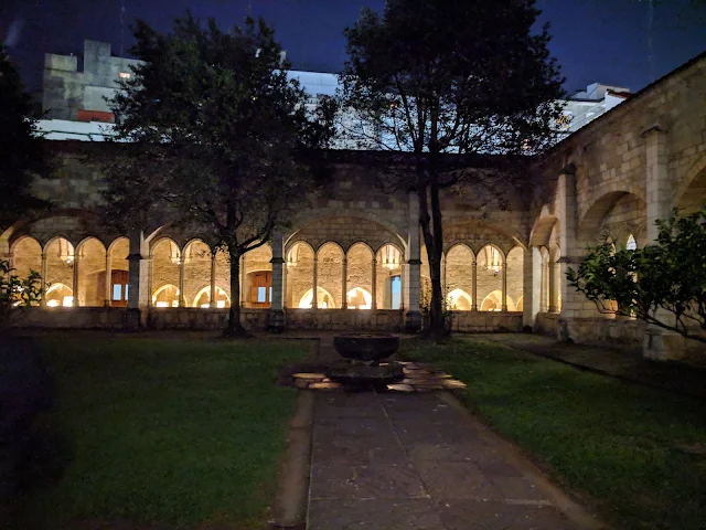 Santander points of interest: Catedral de Santander cloister after dark