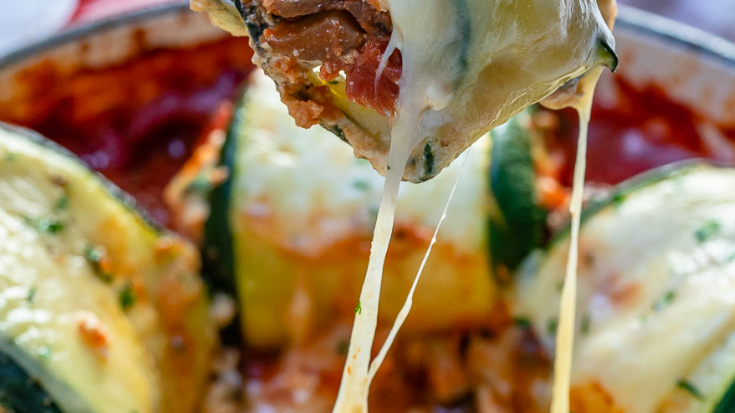 Mushroom Zucchini Lasagna Rolls