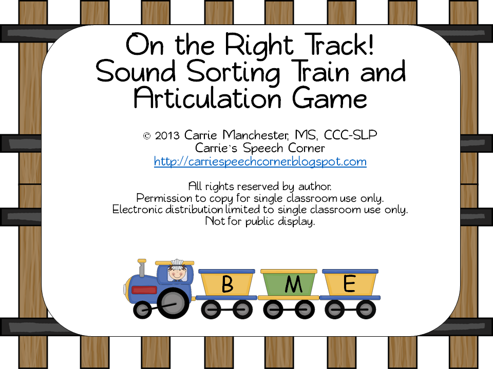 Carrie's Speech Corner: On the Right Track! Sound Sorting and