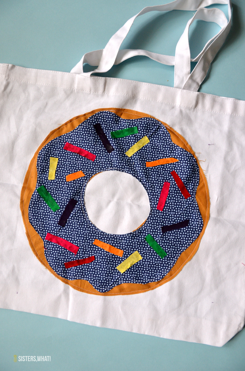 easy donut sewing bag with sprinkles