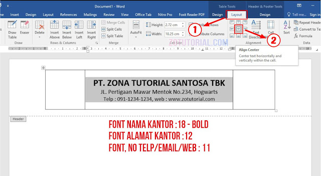 Tutorial Membuat KOP Surat Resmi Kantoran di Word 2 Logo