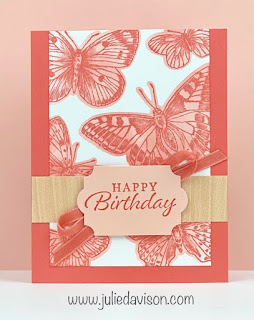 Stampin' Up! Butterfly Brilliance ~ Masking Technique ~ Blending Brushes #stampinup  www.juliedavison.com