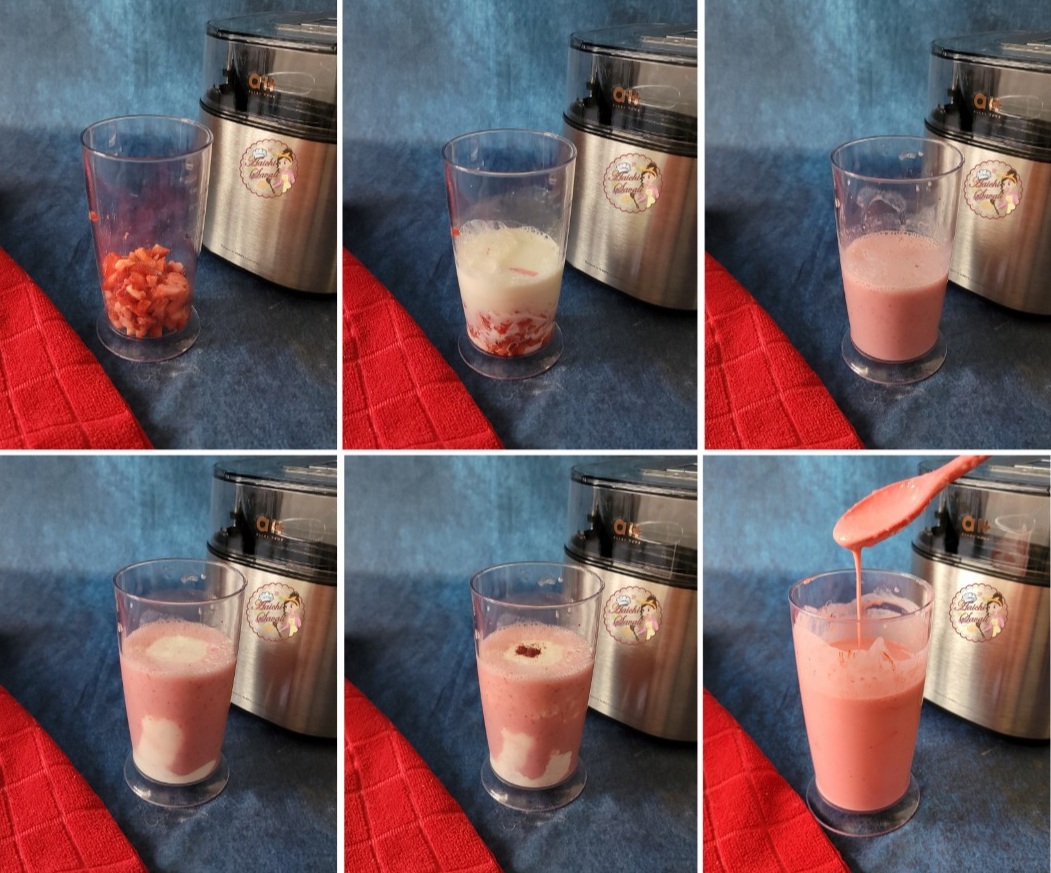 Eggless Creamy Strawberry Icecream in Ice Cream Maker Ice Cream