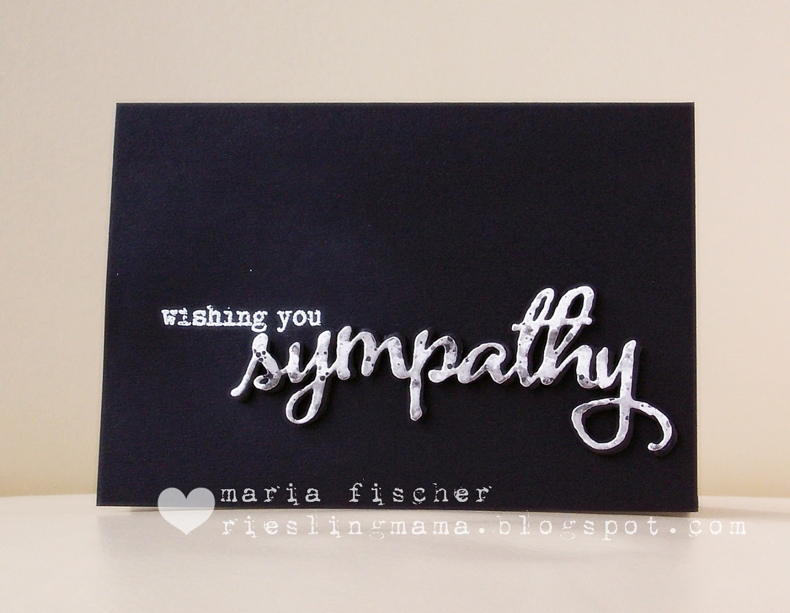 rieslingmama a simple design for a die cut sympathy card