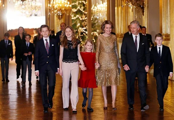 Crown Princess Elisabeth, Princess Eleonore, Prince Emmanuel, Prince Gabriel, Princess Astrid, Prince Lorenz, Princess Laetitia Maria, Princess Claire, Prince Aymeric and Prince Nicolas