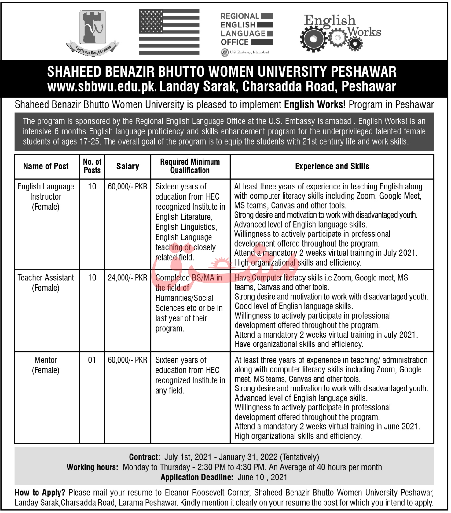 Shaheed Benazir Bhutto Women University Peshawar Jobs 2021 in Pakistan Shaheed Benazir Bhutto Women University Peshawar Jobs 2021 in Pakistan