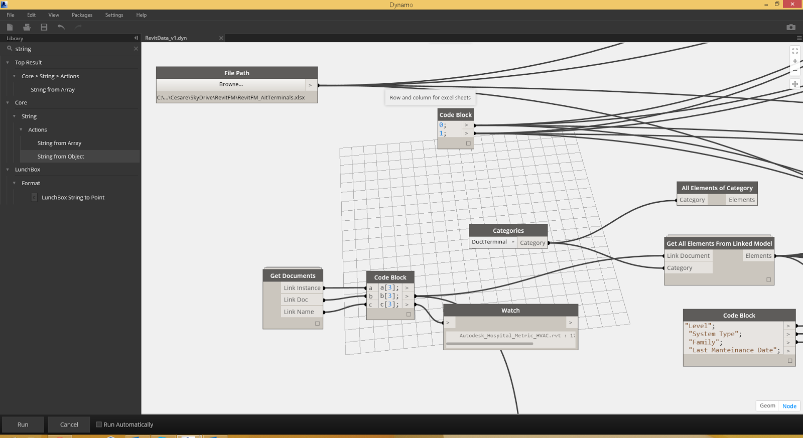 Revit Dynamo and Excel for FM data management