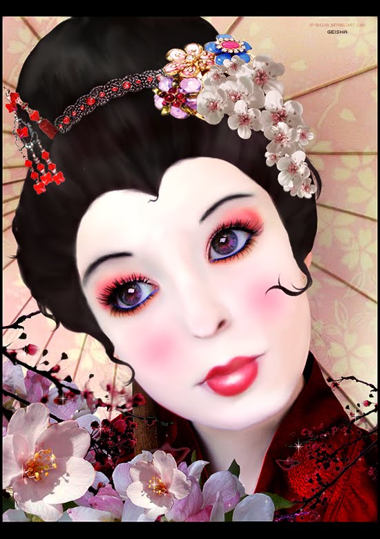 Karya Seni Lukisan Digital Wanita  Geisha BLOGGEBU dot 