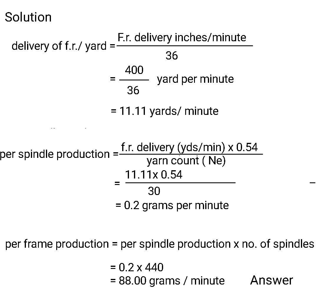 Textile Adviser SOME NUMERICAL SPINNING AND WEAVING CALCULATIONS(2)