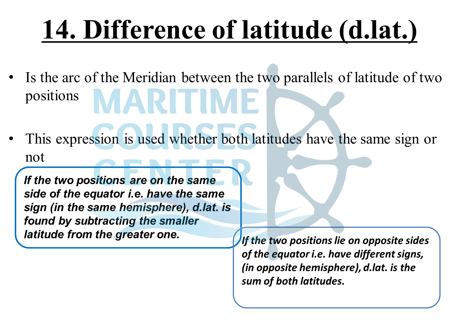 Basic Terrestrial Navigation part 3 Marine Courses Center 2022