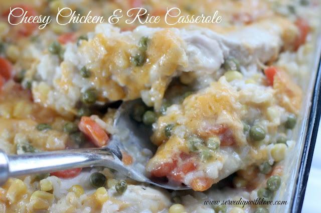 Cheesy Chicken and Rice Casserole from Served Up With Love