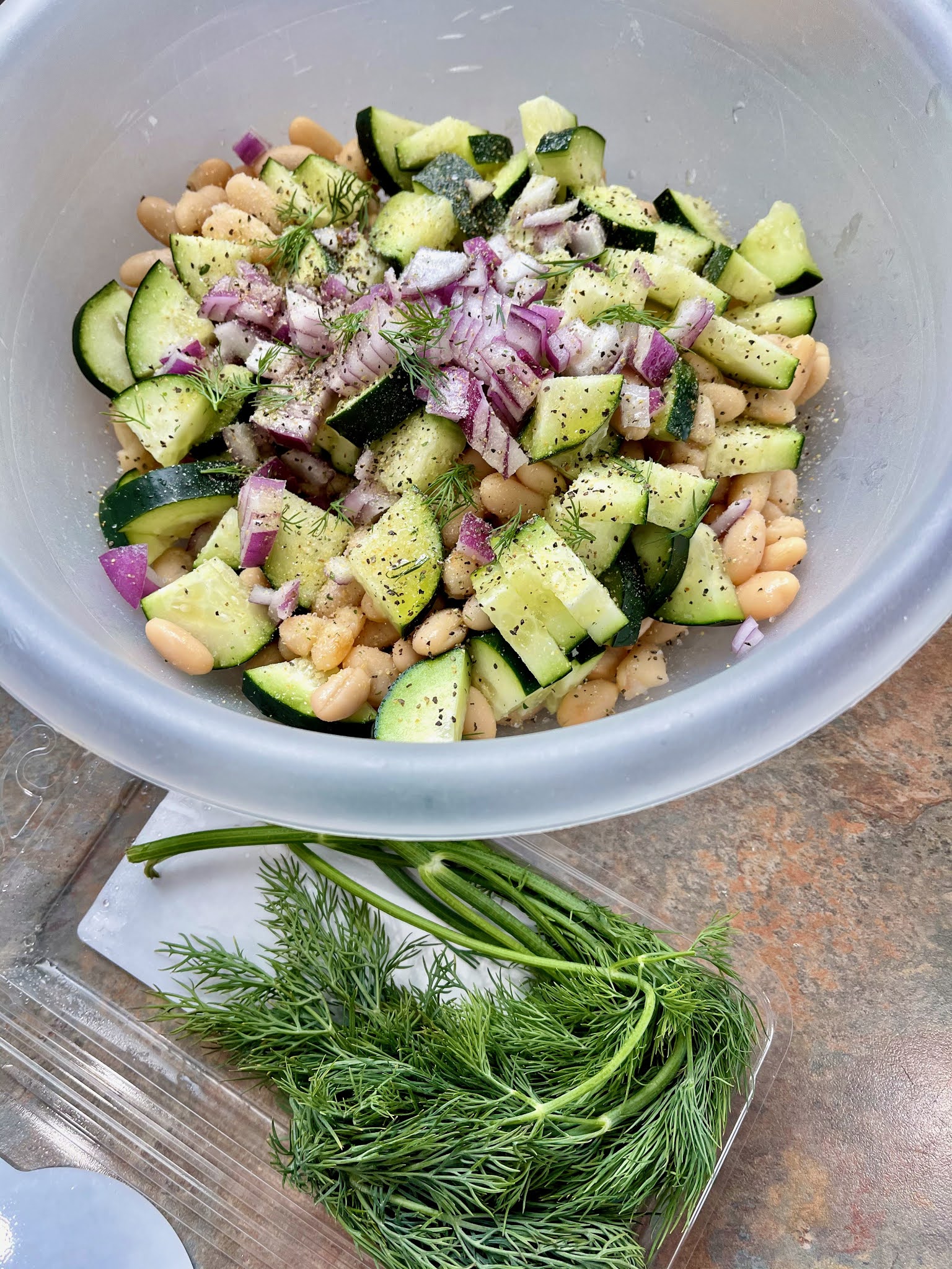 Beyondmythoughts Cucumber & Cannellini Bean Salad