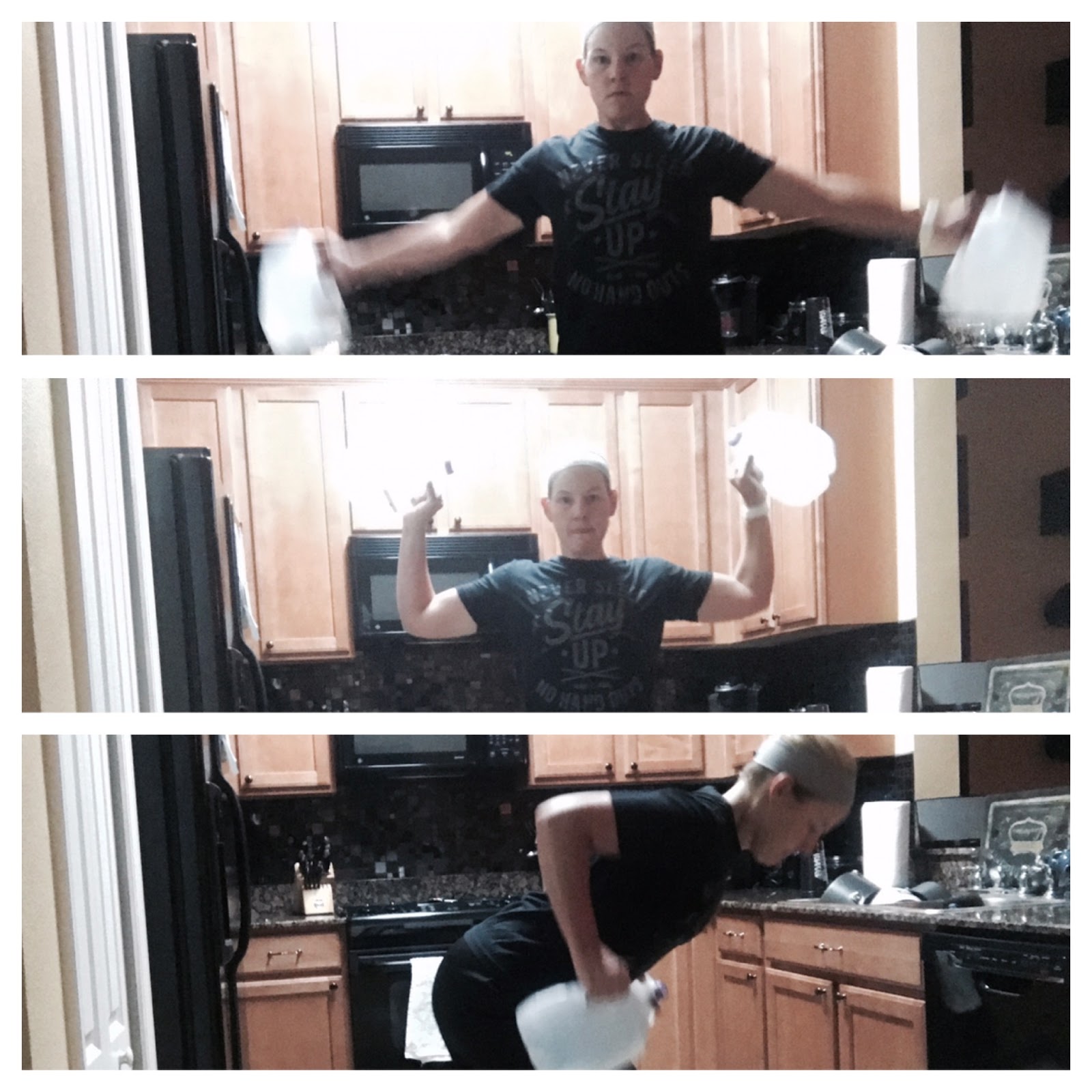 Use What You Have....The Gallon Jug Workout Barbells and Boy Shorts