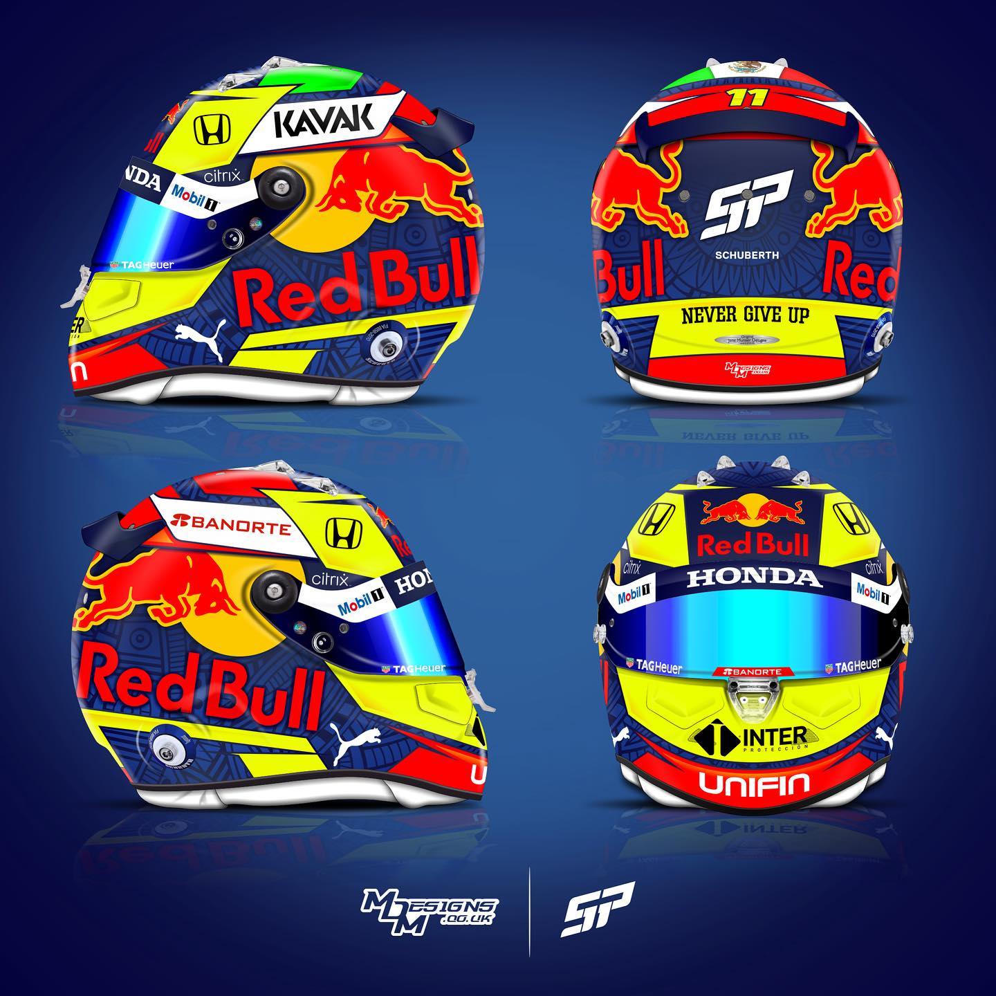 Racing Helmets Garage Schuberth SP1 Carbon S.Perez 2021 by MDM Designs