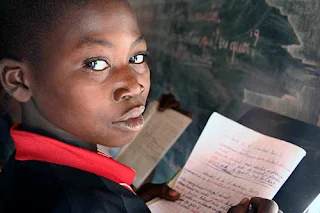 Primary school student in Botswana Africa.