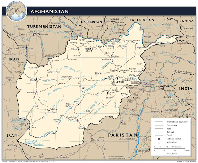 Picture of Afghanistan map in 2009