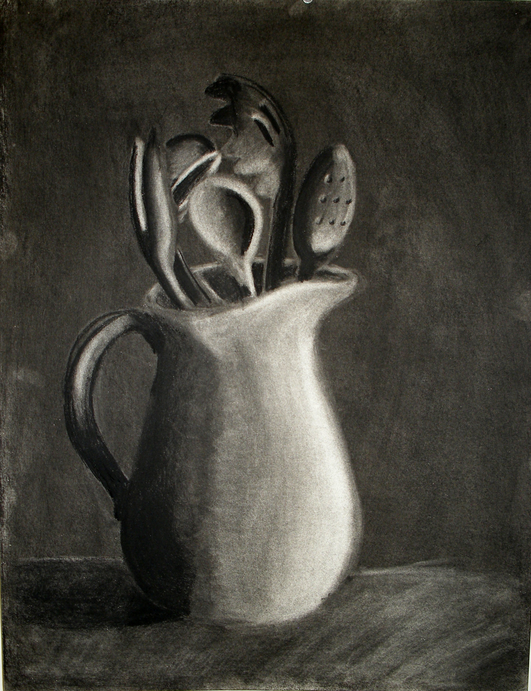 Whāea Rowena Visual Arts HHS Level one charcoal drawing