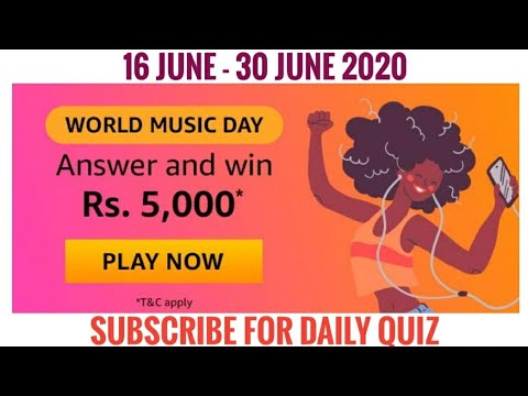 (SOLVED)AMAZON QUIZ ANSWER WORLD MUSIC DAY (SOLVED)AMAZON QUIZ ANSWER WORLD MUSIC DAY