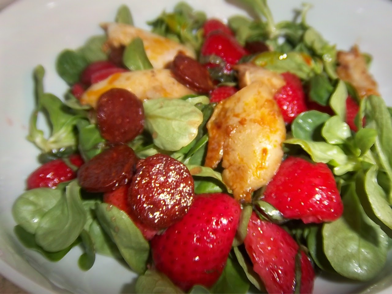 Erdbeer Hähnchen Salat