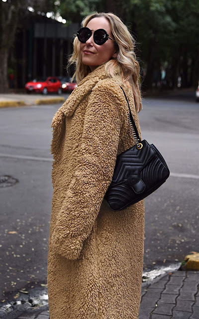 Womens Fuzzy Fleece Lapel Long Cardigan,Solid Color Faux Fur Open Front Coat Warm Winter Outwear