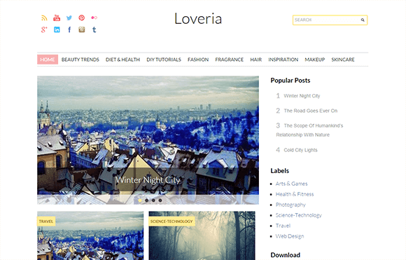 Loveria Blogger Template