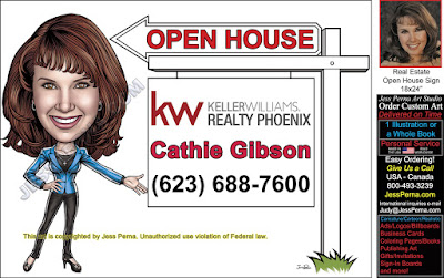 KW Agent Open House Sign Cartoon Ad